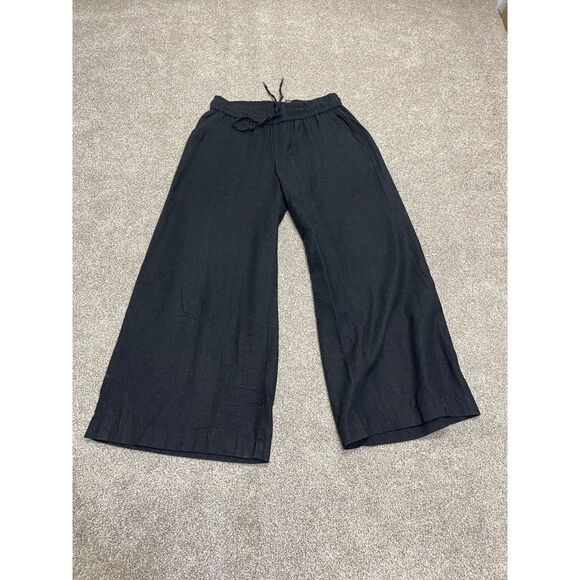 Chaps pull on wide leg pants womens sz small black linen trousers minimalistic - Picture 3 of 12
